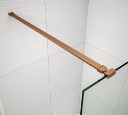 ESCA COPPER MATT jednoczęściowa kabina przysznicowa Walk-In, szklo Flute, 1500 mm