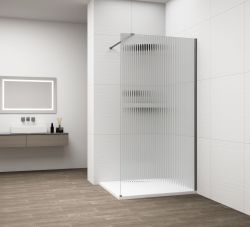 ESCA GUN METAL jednoczęściowa kabina przysznicowa Walk-In, montaż przy ścianie, szkło Flute,800 mm