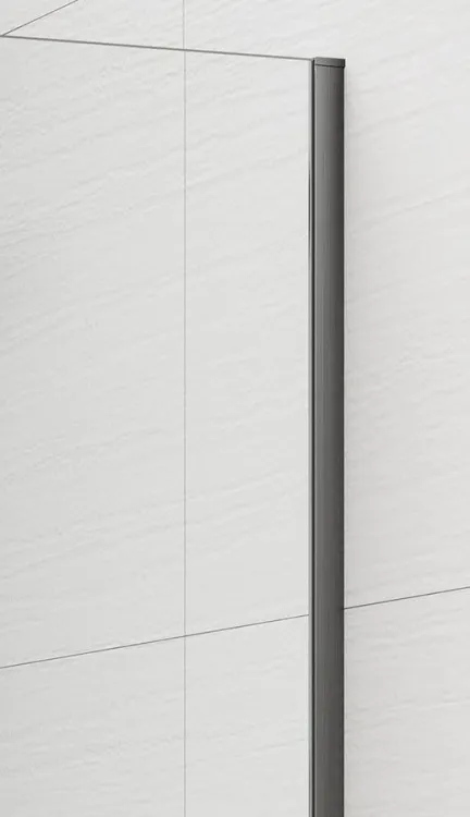 ESCA GUN METAL jednoczęściowa kabina przysznicowa Walk-In, montaż przy ścianie, szkło mat dymione, 1100 mm