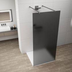 ESCA GUN METAL jednoczęściowa kabina przysznicowa Walk-In, szklo dymione, 1300 mm