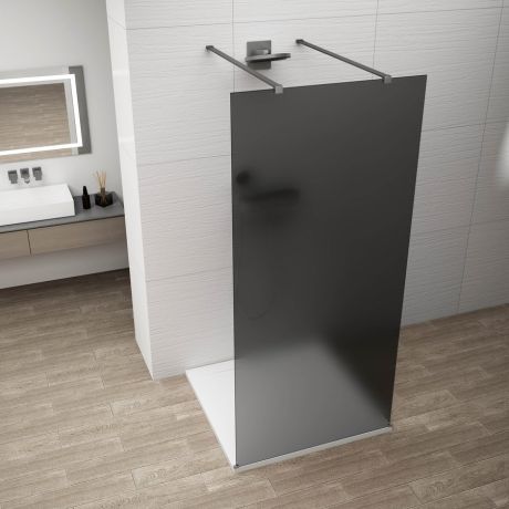 Przejdź do produktu ESCA GUN METAL jednoczęściowa kabina przysznicowa Walk-In, szklo dymione, 1400 mm