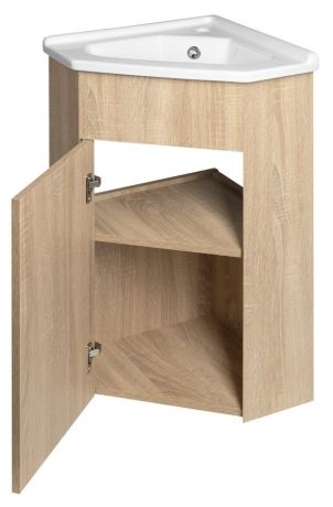 Przejdź do produktu ZOJA szafka pod umywalkę narożna 39x74x39cm, dąb platynowy