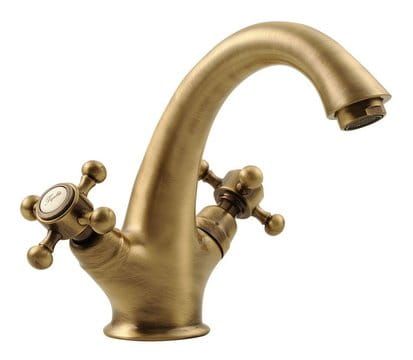 Bateria umywalkowa Retro wysoka z korkiem Reitano Antea 3276 bronzo