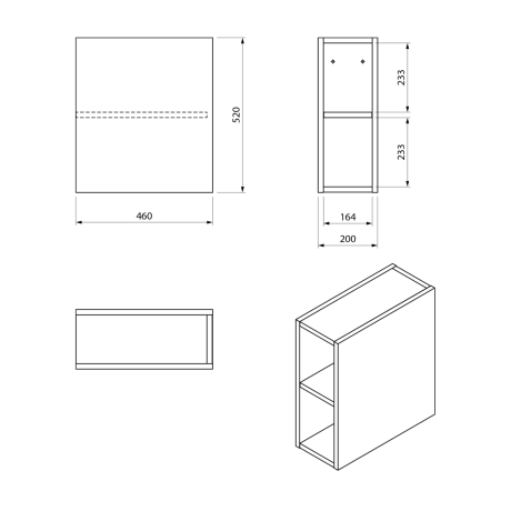 Przejdź do produktu CIRASA szafka wisząca dolna 20x52x46cm, dąb Cuneo