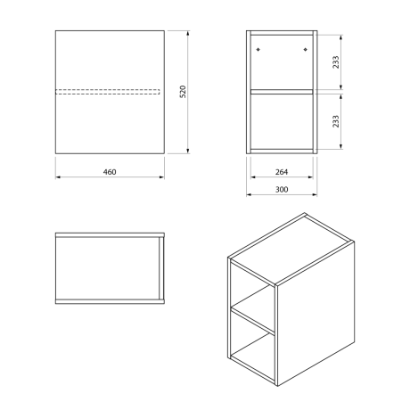 Przejdź do produktu CIRASA szafka wisząca dolna 30x52x46cm, dąb Cuneo