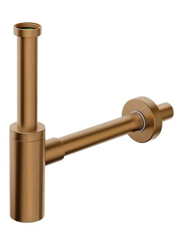 INOXMATER syfon umywalkowy, stal nierdzewna mat/miedź mat