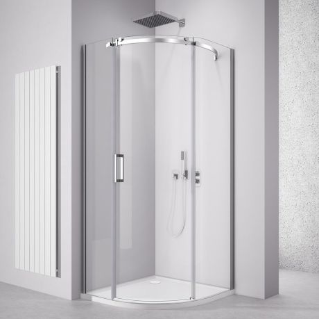 Przejdź do produktu THRON SQUARE kabina prysznicowa półokrągła 900x900mm, szkło czyste, prawa