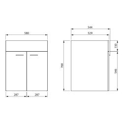 Szafka pod zlew gospodarczy 58x70x52,8cm, biały