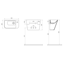 PRIMO umywalka ceramiczna 50x28 cm, biała