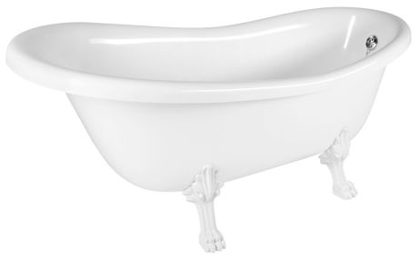 Przejdź do produktu RETRO wolnostojąca wanna 157x76,5x73cm, biała, nogi białe
