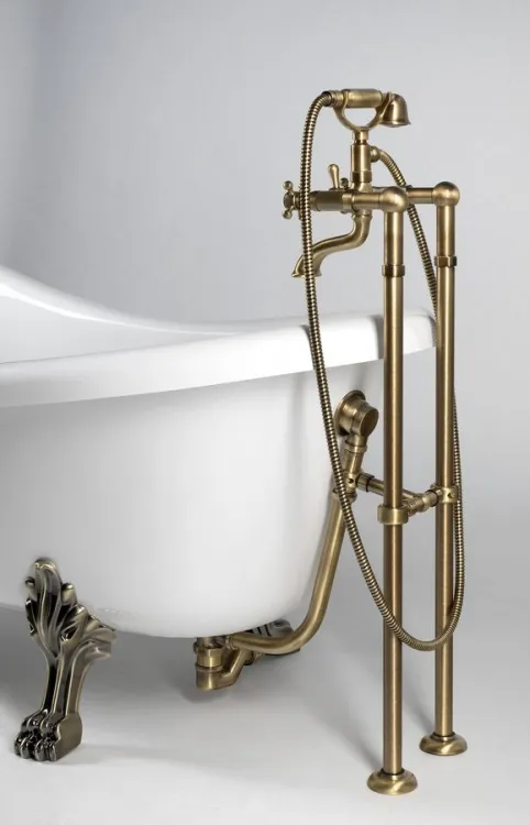 RETRO wolnostojąca wanna 157x76,5x73cm, biała, nogi brąz