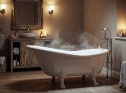 RETRO wolnostojąca wanna 168x76,2x70cm, biała, nogi białe