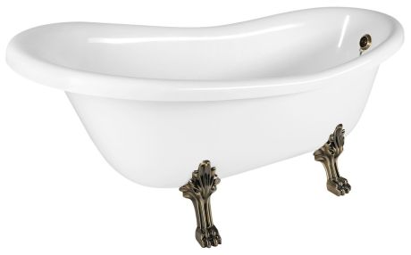 Przejdź do produktu RETRO wolnostojąca wanna 168x76,2x70cm, biała, nogi brąz