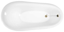 RETRO wolnostojąca wanna 168x76,2x70cm, biała, nogi brąz