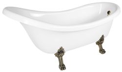 RETRO wolnostojąca wanna 174,5x82x80,5cm, biała, nogi brąz