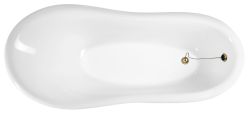 RETRO wolnostojąca wanna 174,5x82x80,5cm, biała, nogi brąz