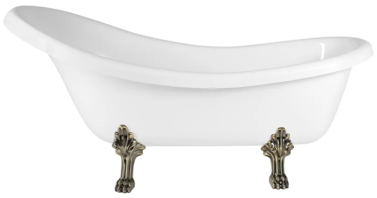 RETRO wolnostojąca wanna 174,5x82x80,5cm, biała, nogi brąz