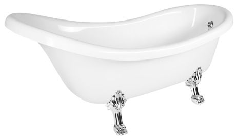 Przejdź do produktu RETRO wolnostojąca wanna 174,5x82x80,5cm, biała, nogi chrom