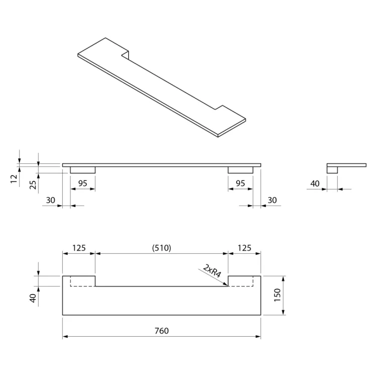 VISO okrągłe lustro z oświetleniem LED, ø 70cm, półką, biały mat