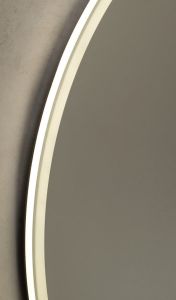 VISO okrągłe lustro z oświetleniem LED, ø 60cm, półką, biały mat