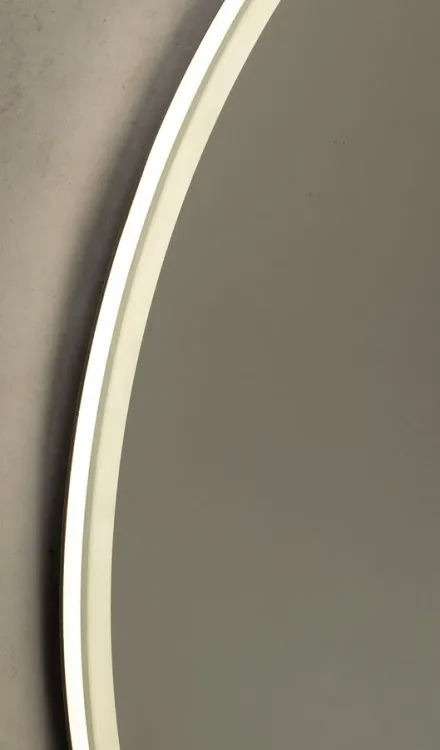 VISO okrągłe lustro z oświetleniem LED, ø 60cm, półką, biały mat