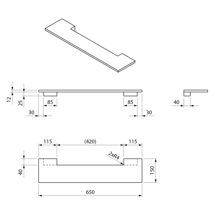 VISO okrągłe lustro z oświetleniem LED, ø 60cm, półką, biały mat