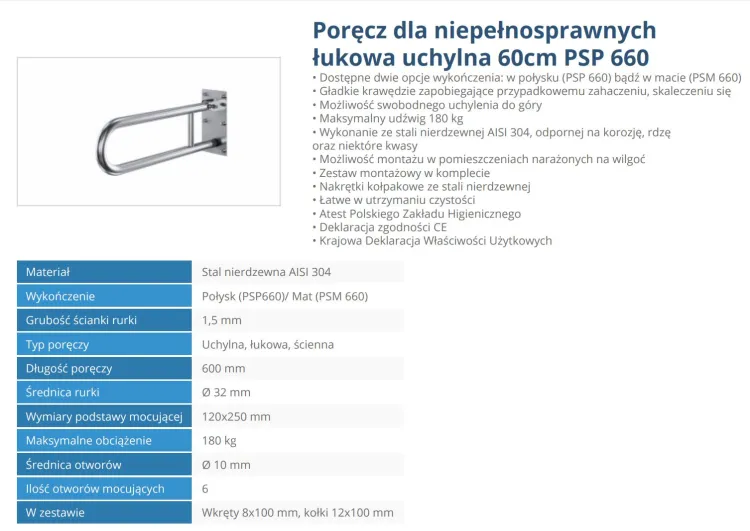 deklaracja właściwości poręcz psp 660 uchylna łukowa dla niepełnosprawnych.JPG