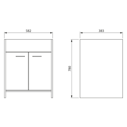 Szafka pod zlew 58,2x78x38,3cm, plastik, biały