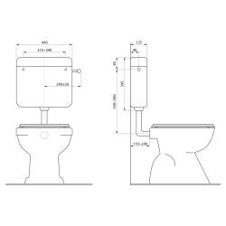 Zbiornik toaletowy z plastikowym przyciskiem DUAL, 4-8 L, biały
