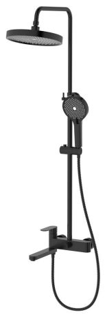 Przejdź do produktu Kolumna prysznicowa z baterią dźwigniową, obrotowym wylewka, czarny mat