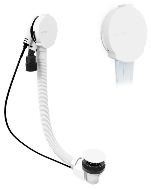 MARBLE zestaw odpływowy z napełnianiem, automatyczny, długość 800mm, biała