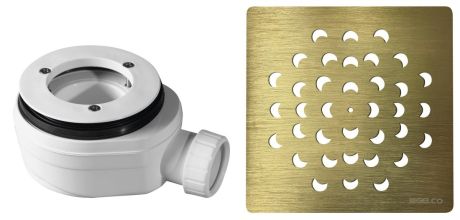 Przejdź do produktu Syfon do brodzików, średnica 90mm, DN40, korek złoto