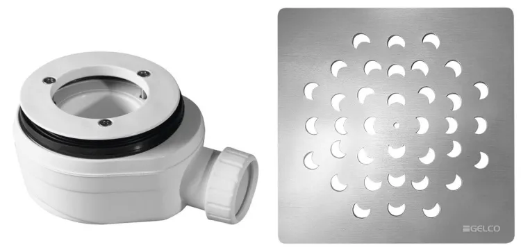 Syfon do brodzików, średnica 90mm, DN40, korek chrom