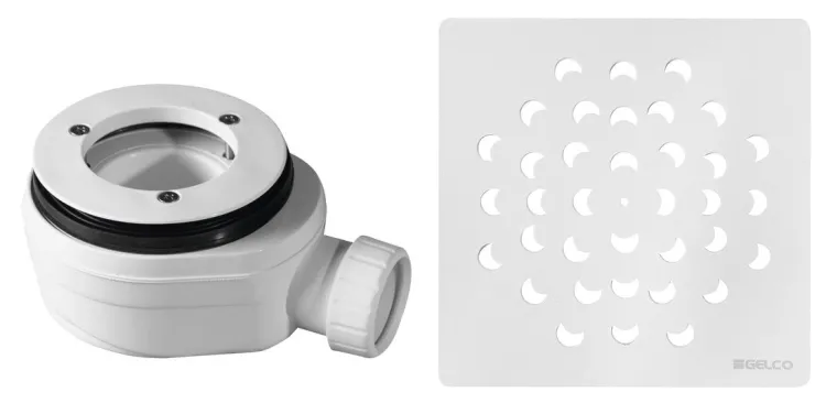 Syfon do brodzików, średnica 90mm, DN40, korek biały