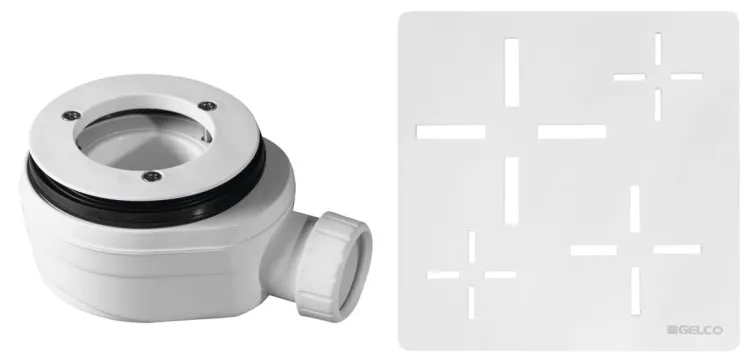 Syfon do brodzików, średnica 90mm, DN40, korek biały