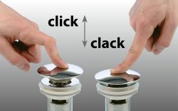 Korek umywalkowy 5/4'', klik-klak, betonowy grzybek, 10-80mm, antracyt półpołysk