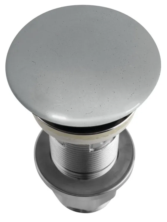 Korek umywalkowy 5/4'', klik-klak, betonowy grzybek, 10-80mm, szary półpołysk