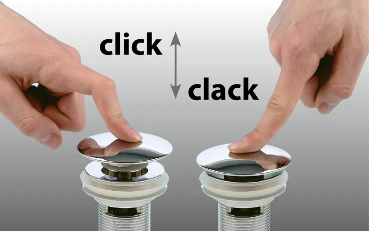 Korek umywalkowy 5/4'', klik-klak, betonowy grzybek, 10-80mm, zielony półpołysk