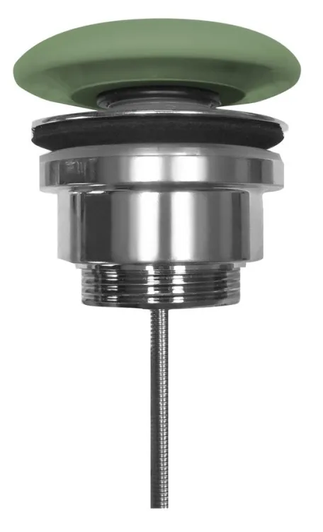 Odplyw umywalkowy, 5/4'', click-clack, korek ceramiczny, 5-65mm, verde mat