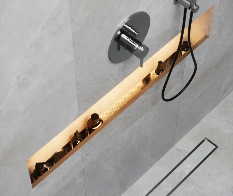 NIX półka wnękowa do prysznica ze stali nierdzewnej, 60cm