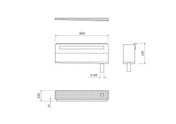 NIX półka wnękowa do prysznica ze stali nierdzewnej, 60cm