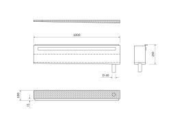 NIX półka wnękowa do prysznica ze stali nierdzewnej, 100 cm