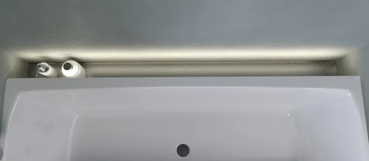 NIX półka wnękowa nad wannę ze stali nierdzewnej, 183 cm