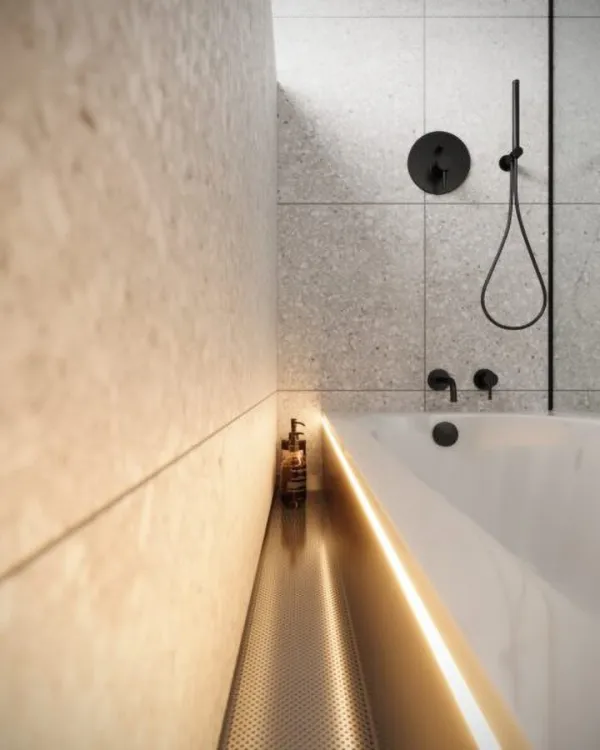 NIX półka wnękowa nad wannę ze stali nierdzewnej, 183 cm