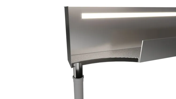 NIX półka wnękowa nad wannę ze stali nierdzewnej, 183 cm