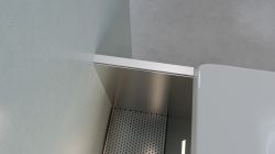 NIX półka wnękowa nad wannę ze stali nierdzewnej, 160 cm, narożna