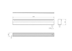 NIX półka wnękowa nad wannę ze stali nierdzewnej, 170 cm, narożna