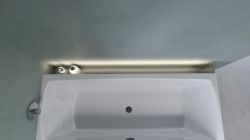 NIX półka wnękowa nad wannę ze stali nierdzewnej, 180 cm, narożna