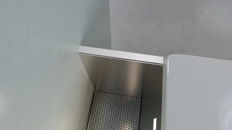 NIX półka wnękowa nad wannę ze stali nierdzewnej, 180 cm, narożna