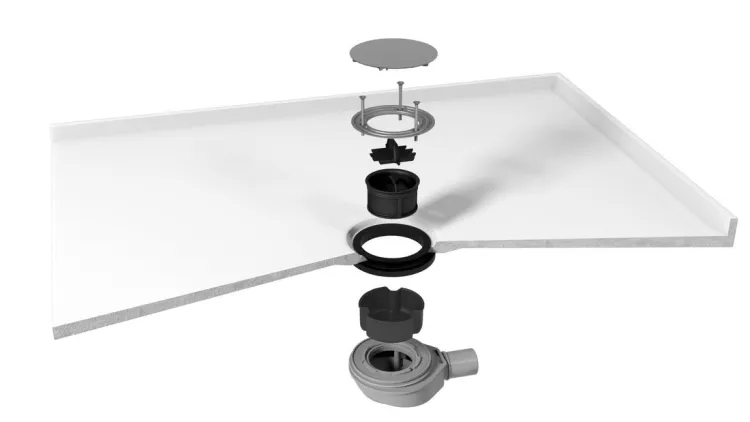 MIRAI syfon do brodzików, średnica 90mm, DN40, maskownica złoto